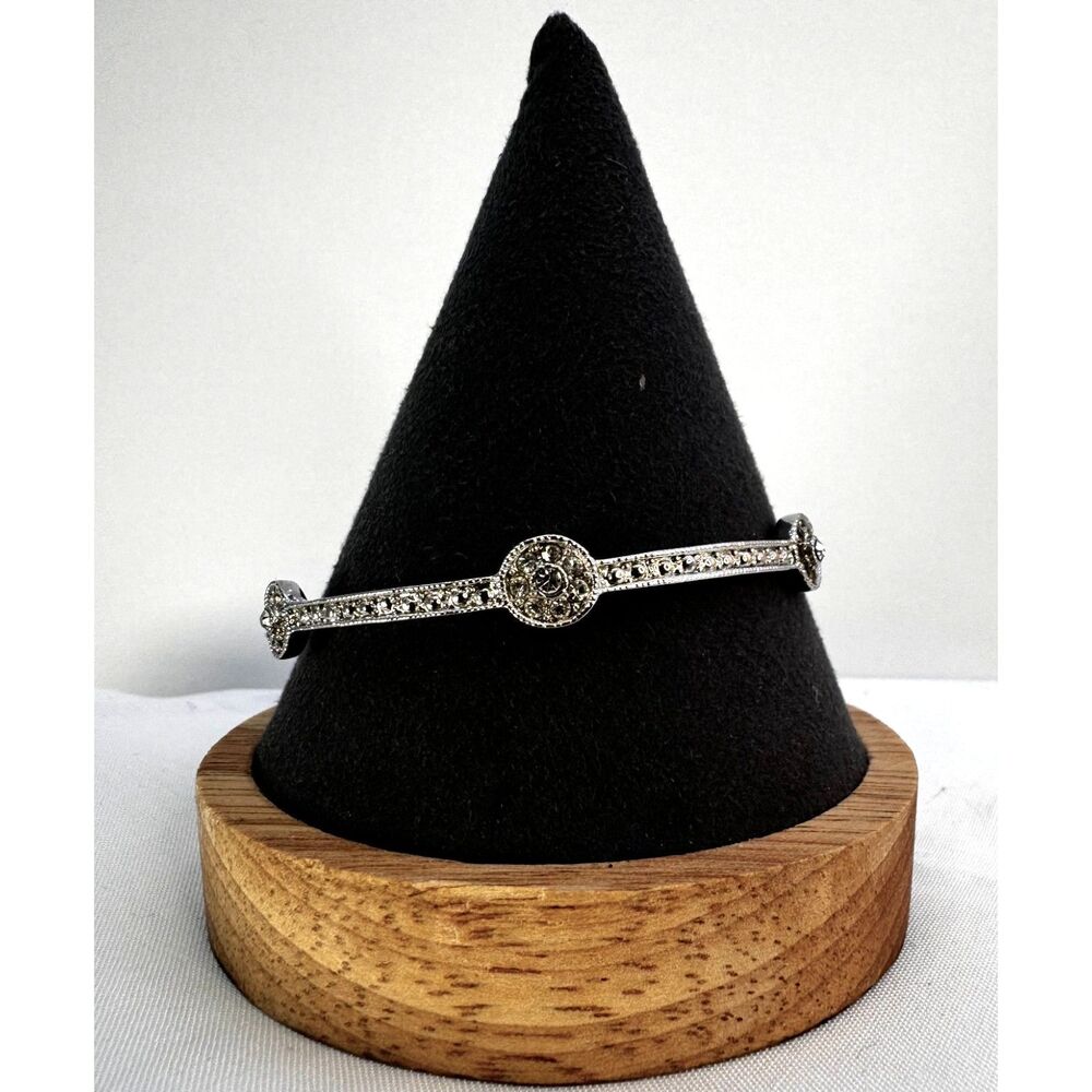 Vintage Stauer Rhodium Bangle - Picture 4 of 7